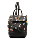 Black LV Lockme Floral Backpack