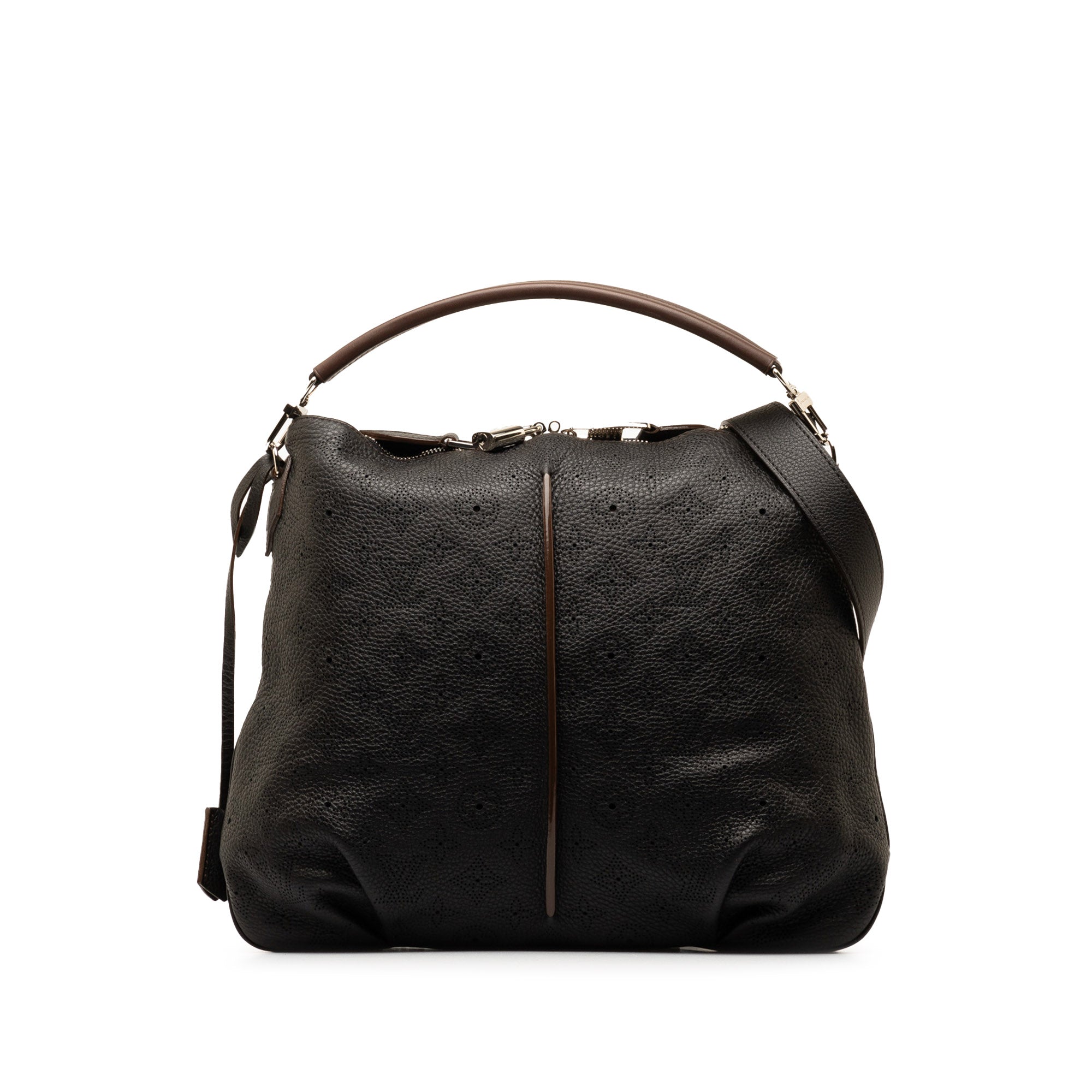 Black LV Monogram Mahina Selene PM Satchel