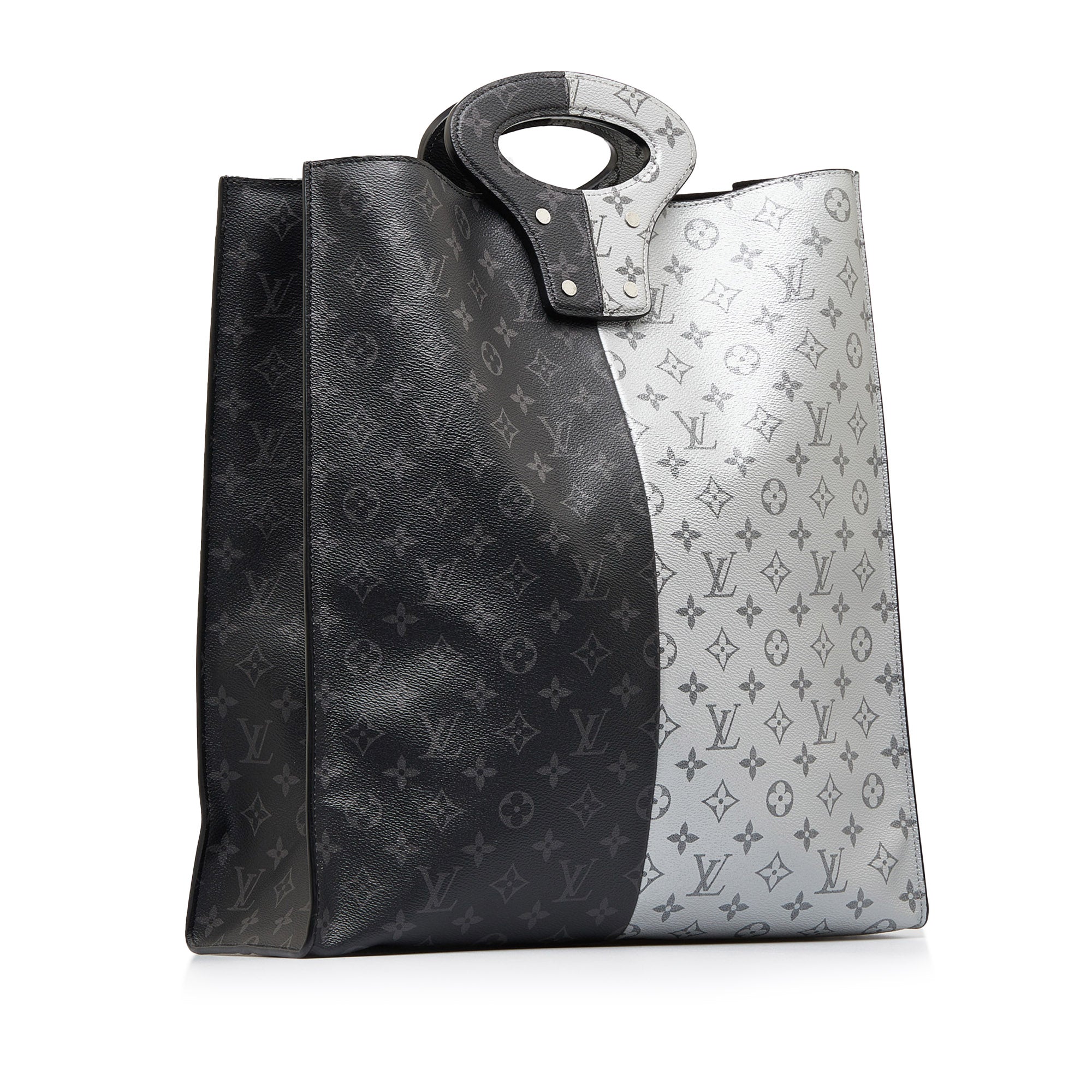 Black LV Monogram Eclipse North South Tote