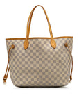 Beige LV Damier Azur Neverfull MM Tote Bag