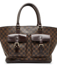 Brown LV Damier Ebene Manosque GM Tote Bag