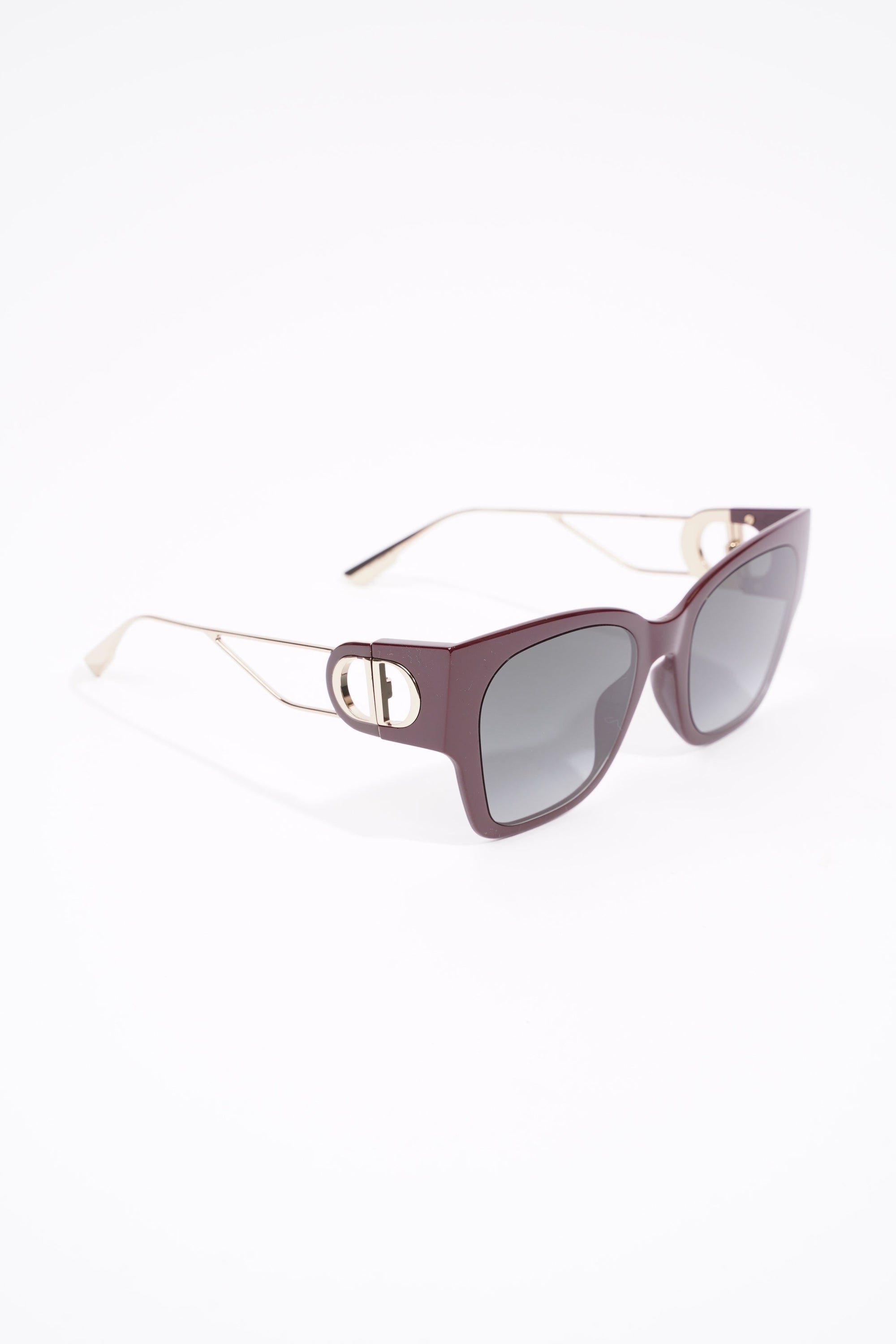 Christian D1OR 30 Montaigne Sunglasses Maroon / Gold Acetate 135mm