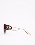 Christian D1OR 30 Montaigne Sunglasses Maroon / Gold Acetate 135mm