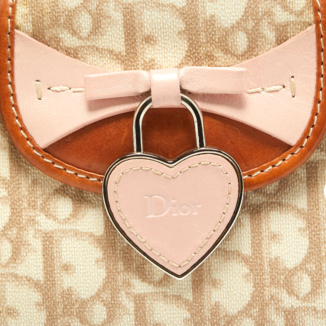 CHRISTIAN D1OR 2007 PINK &amp; BEIGE ROMANTIQUE TROTTER HANDBAG
