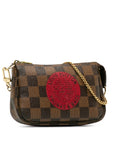 Brown LV Damier Ebene Trunks and Bags Mini Pochette Accessoires Baguette