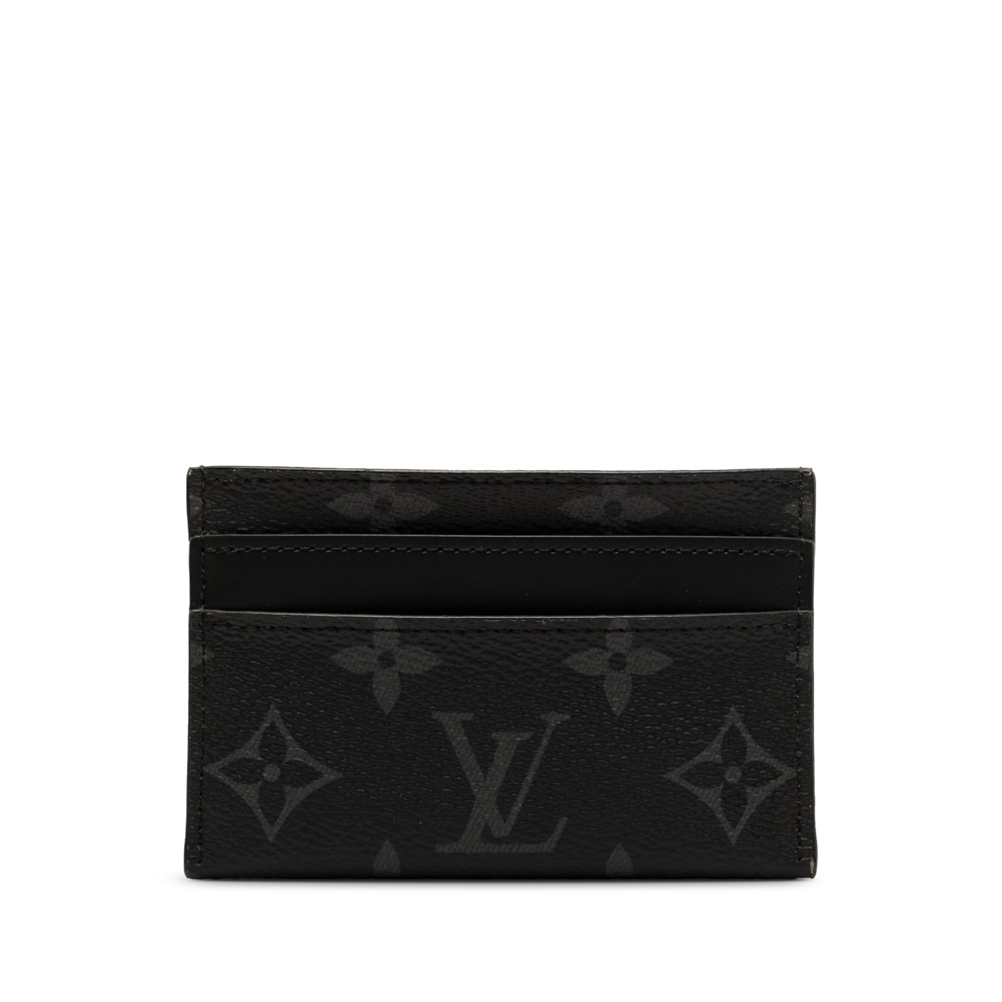 Black LV Monogram Eclipse Porte Cartes Double Card Holder