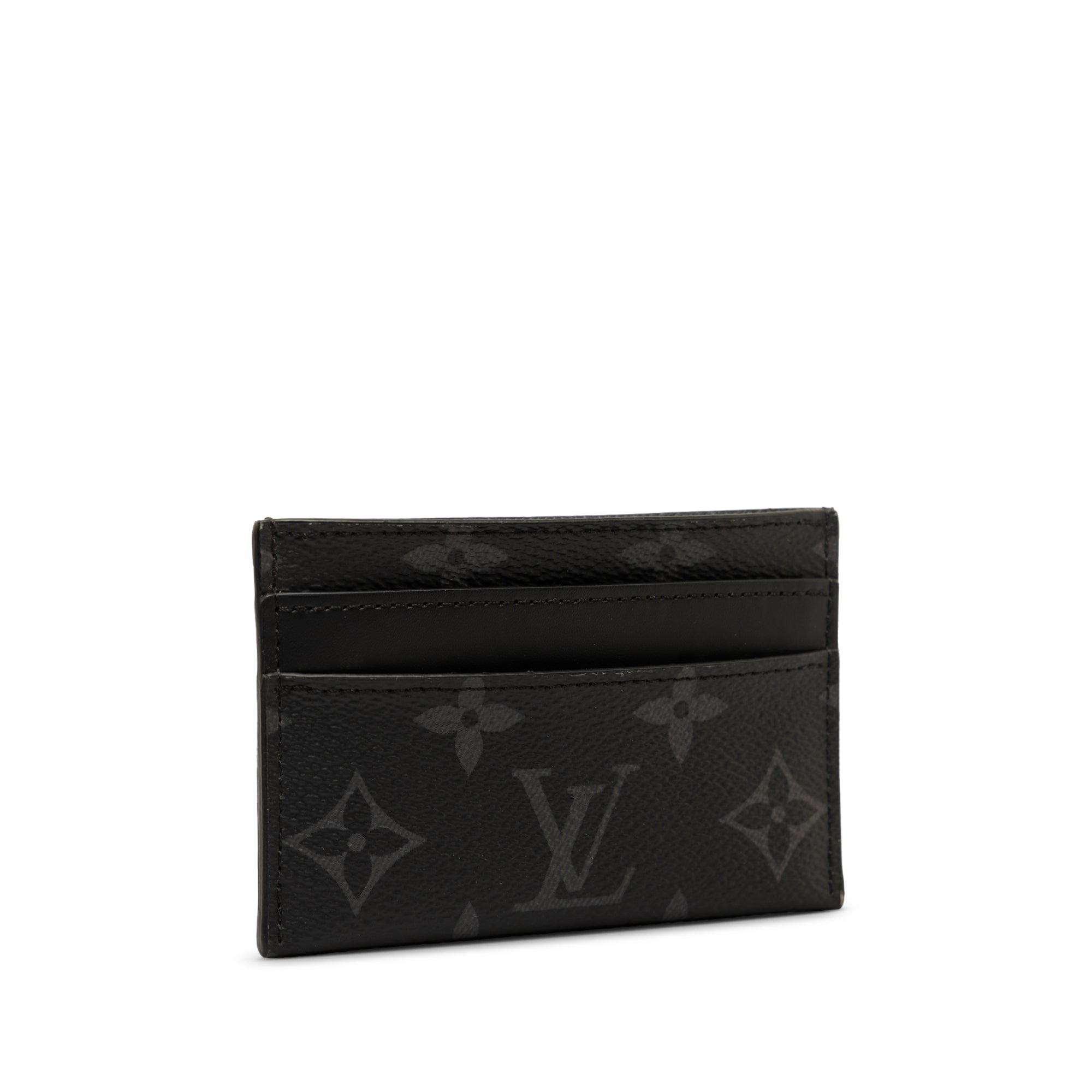 Black LV Monogram Eclipse Porte Cartes Double Card Holder