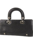 Cannage Lady D1OR East West Leather Handbag Black