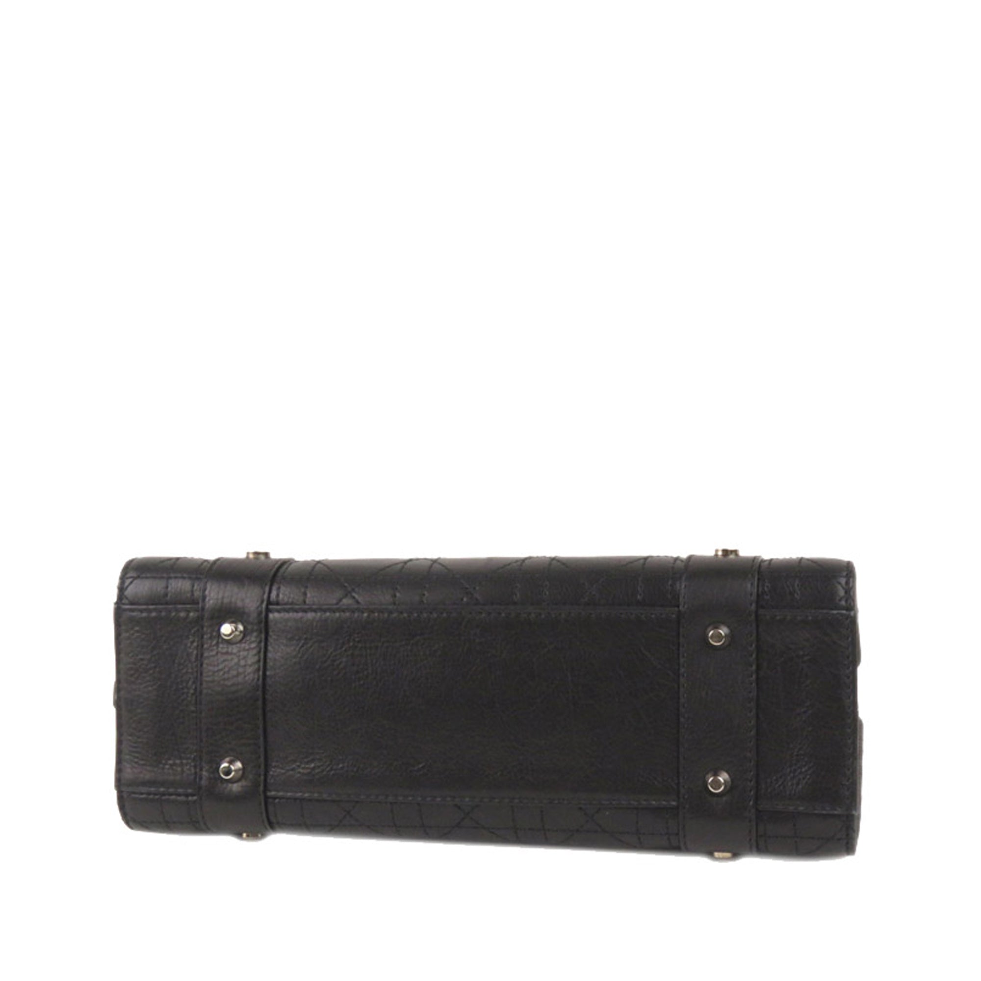 Cannage Lady D1OR East West Leather Handbag Black