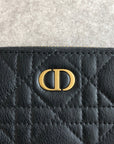Christian D1OR CD Logo Coin Purse Black Vintage hhfipp