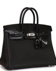 HMS Birkin 25 Black Lizard and Togo Touch Palladium Hardware