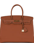 Top Quality HMS Birkin 35 Gold Togo Gold Hardware