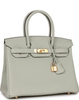 HMS Birkin 30 Gris Neve Togo Gold Hardware