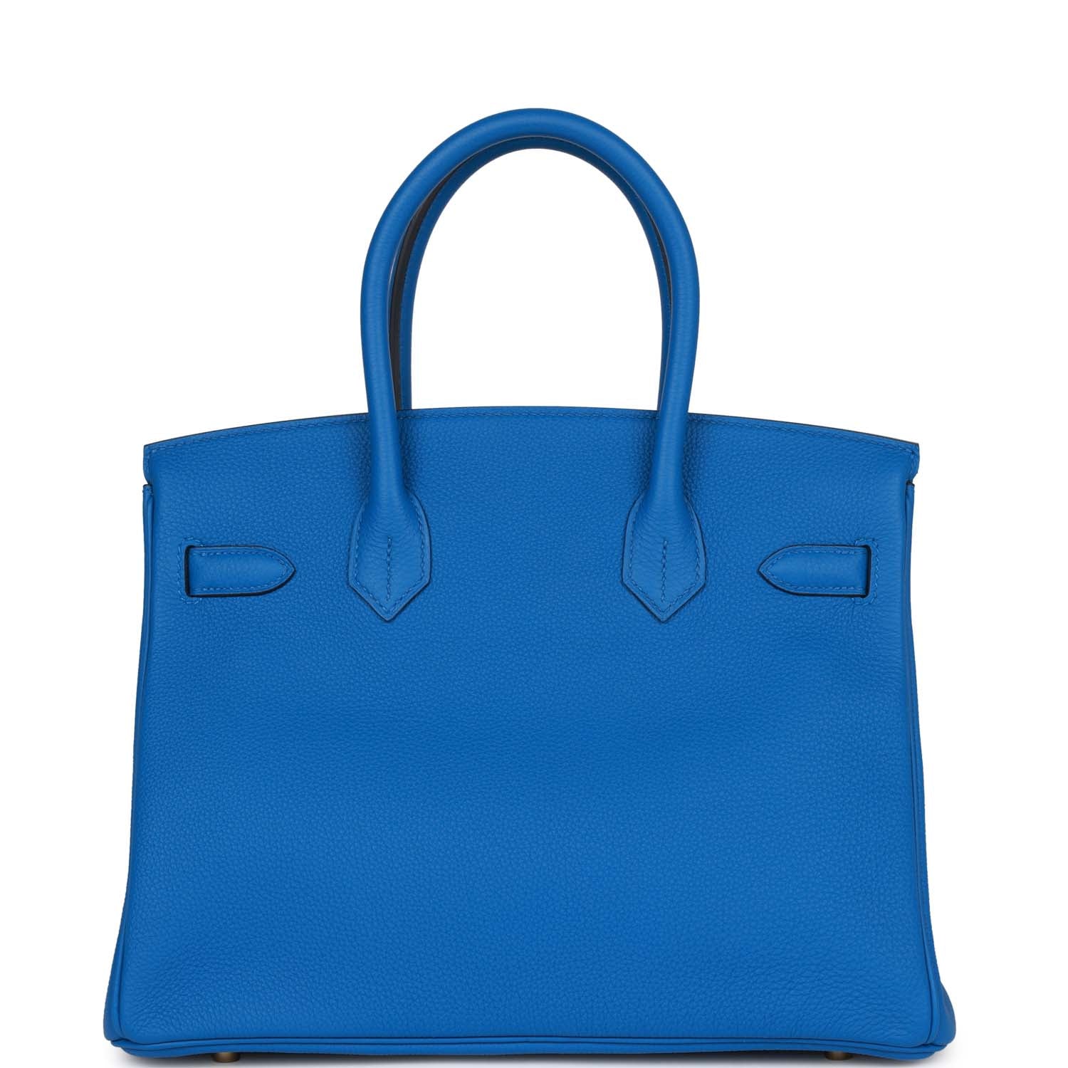 HMS Birkin 30 Bleu Zellige Togo Gold Hardware