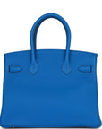 HMS Birkin 30 Bleu Zellige Togo Gold Hardware