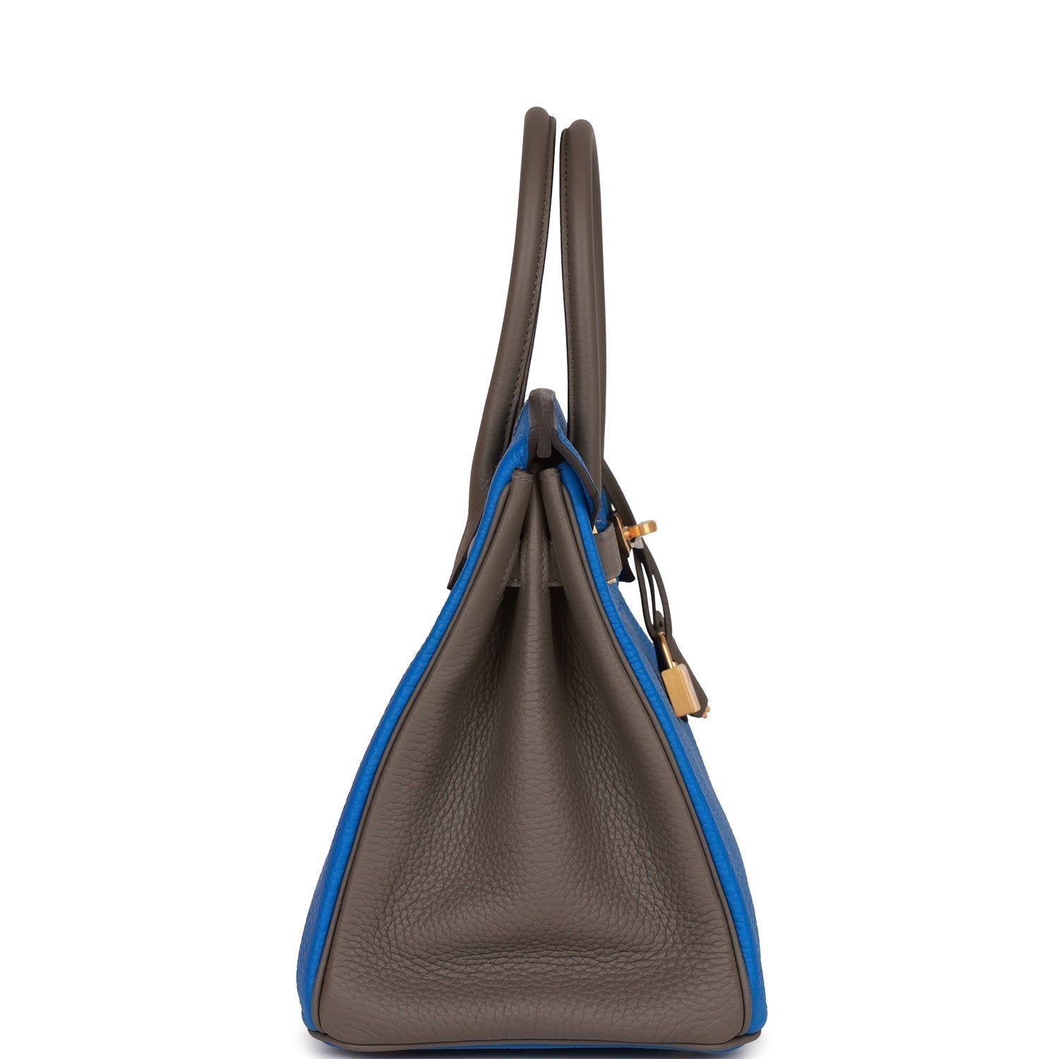 HMS Special Order (HSS) Birkin 30 Bleu Electric and Etain Clemence Brushed Gold Hardware
