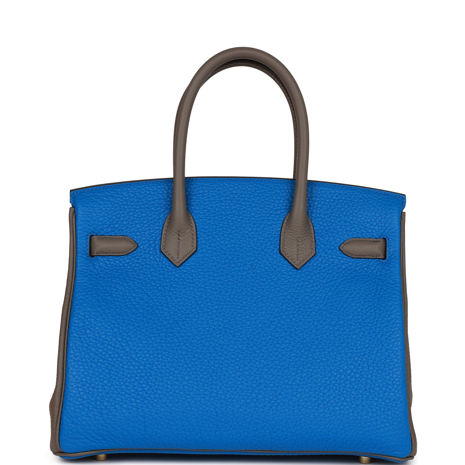 HMS Special Order (HSS) Birkin 30 Bleu Electric and Etain Clemence Brushed Gold Hardware