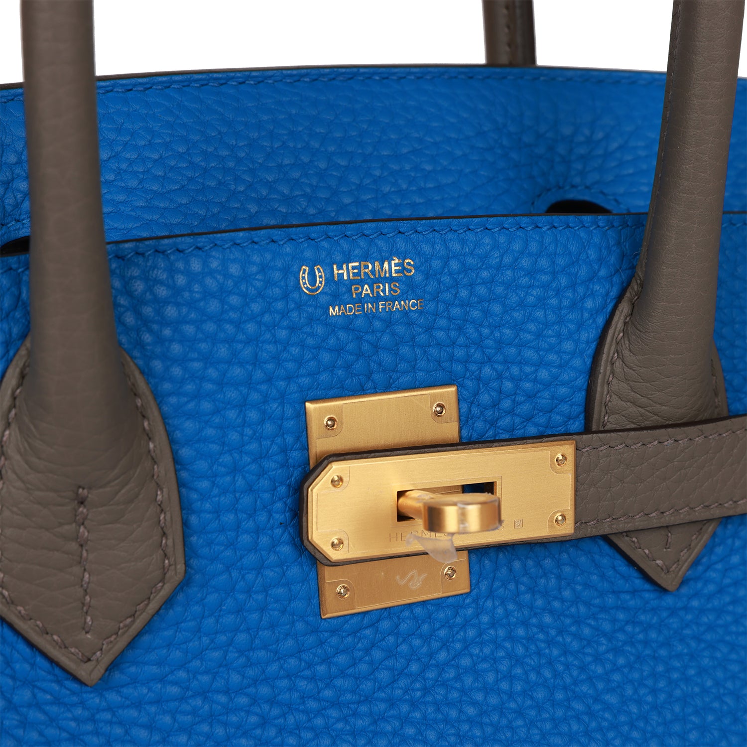 HMS Special Order (HSS) Birkin 30 Bleu Electric and Etain Clemence Brushed Gold Hardware