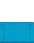 HMS Birkin 35 Bleu Frida Epsom Gold Hardware