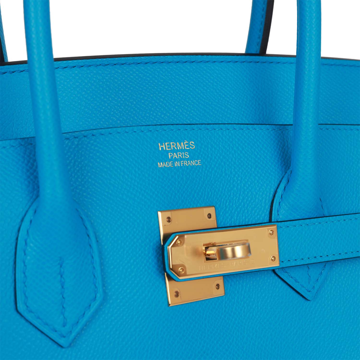 HMS Birkin 35 Bleu Frida Epsom Gold Hardware