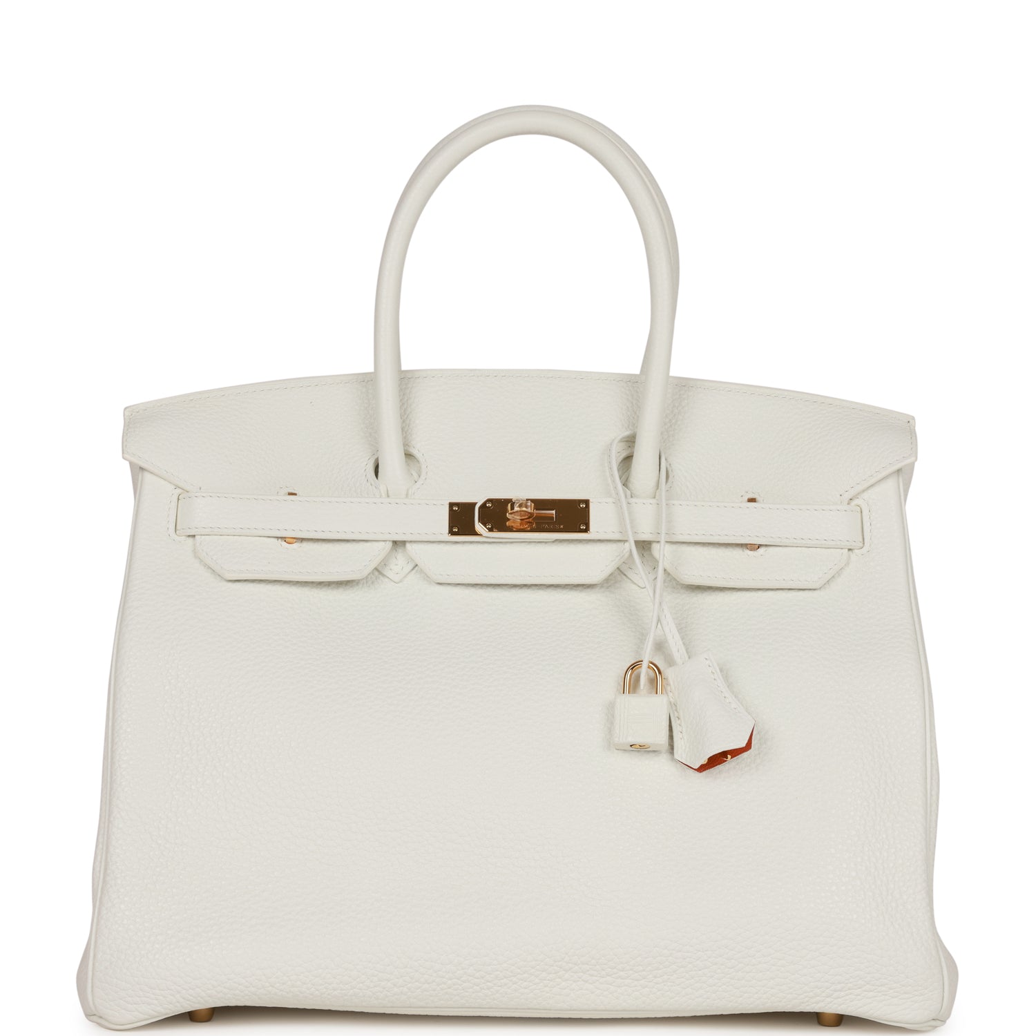 HMS Special Order (HSS) Birkin 35 White Verso Clemence Gold Hardware