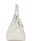 HMS Special Order (HSS) Birkin 35 White Verso Clemence Gold Hardware