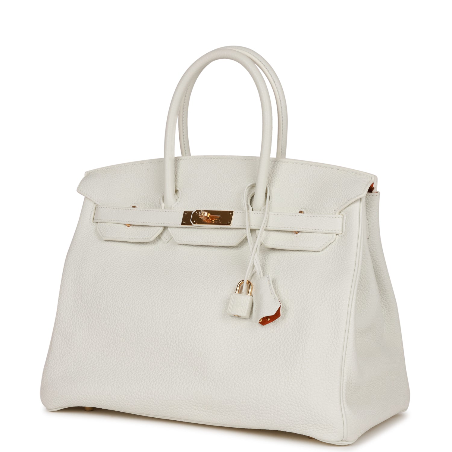 HMS Special Order (HSS) Birkin 35 White Verso Clemence Gold Hardware