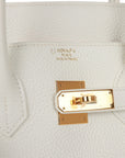 HMS Special Order (HSS) Birkin 35 White Verso Clemence Gold Hardware
