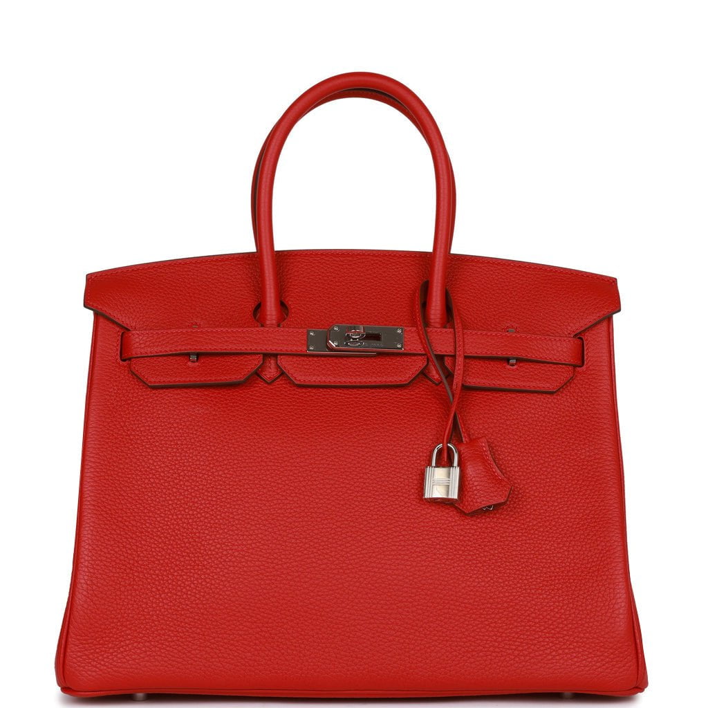 HMS Birkin 35 Rouge Casaque Clemence Palladium Hardware