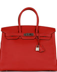 HMS Birkin 35 Rouge de Coeur Togo Palladium Hardware
