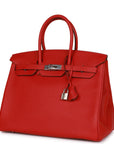 HMS Birkin 35 Rouge de Coeur Togo Palladium Hardware