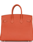 HMS Birkin 25 Orange Togo Palladium Hardware