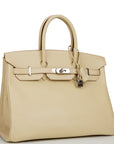 Top Quality HMS Birkin 35 Parchemin Epsom Palladium Hardware