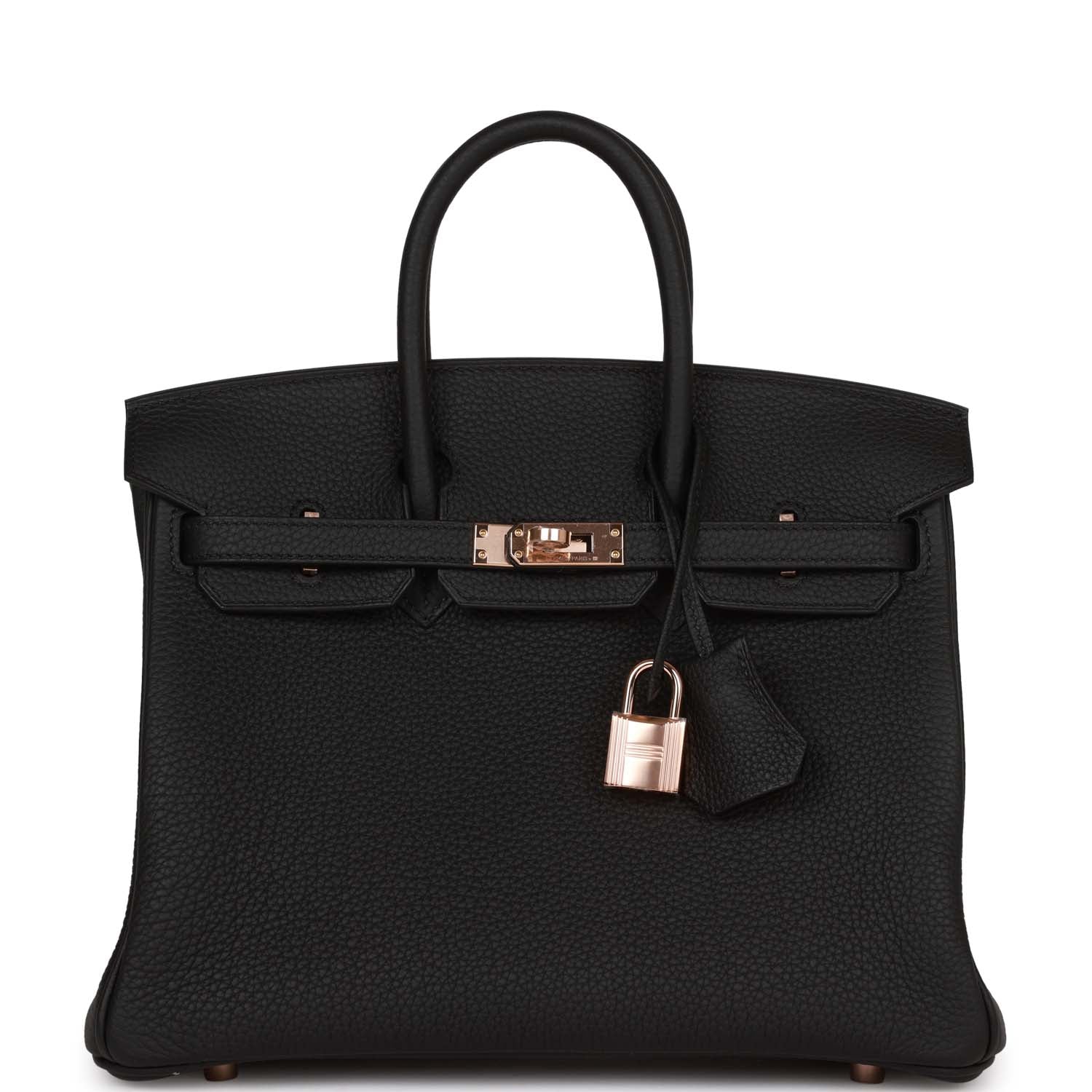 HMS Birkin 25 Black Togo Rose Gold Hardware