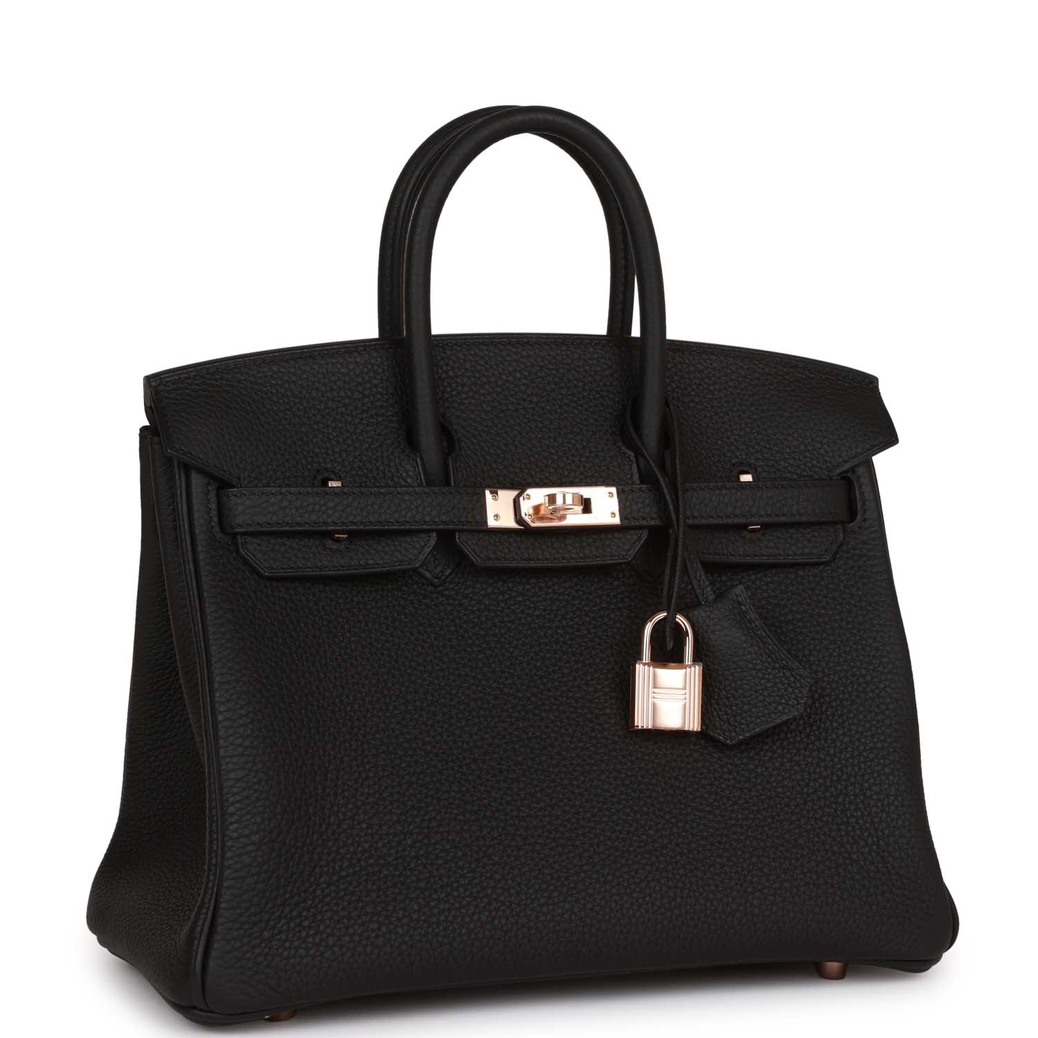 HMS Birkin 25 Black Togo Rose Gold Hardware