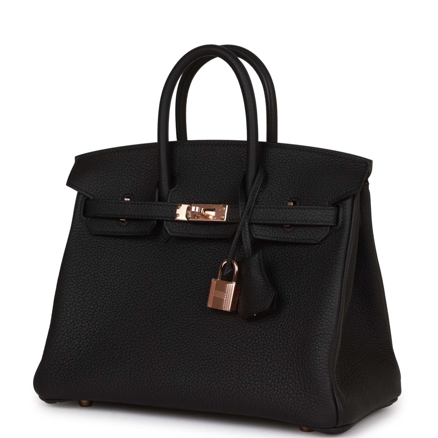 HMS Birkin 25 Black Togo Rose Gold Hardware