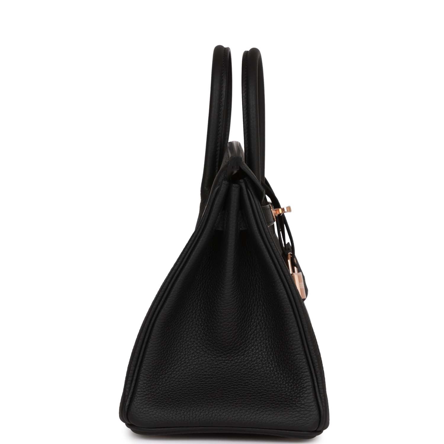 HMS Birkin 25 Black Togo Rose Gold Hardware