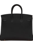 HMS Birkin 25 Black Togo Rose Gold Hardware