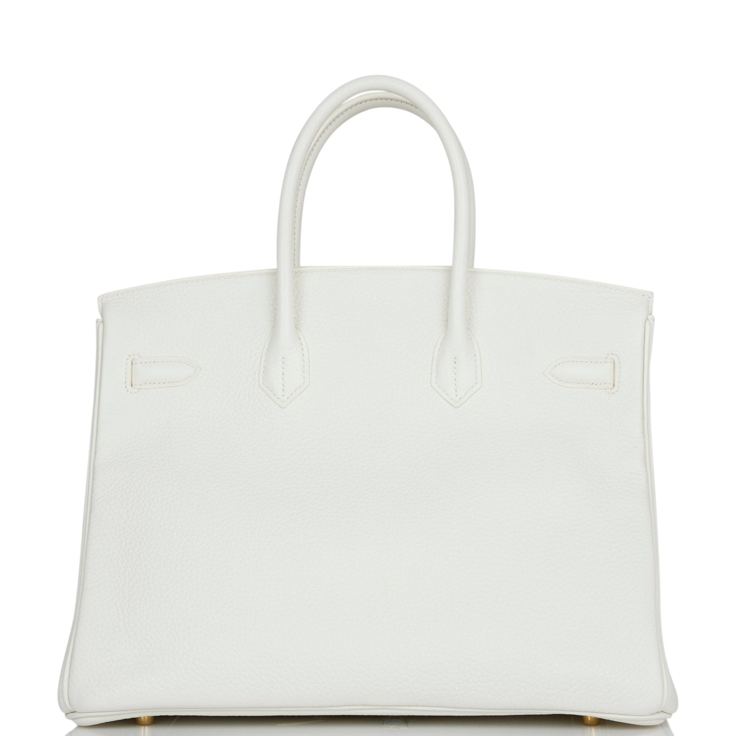 Top Quality HMS Birkin 35 White Clemence Gold Hardware