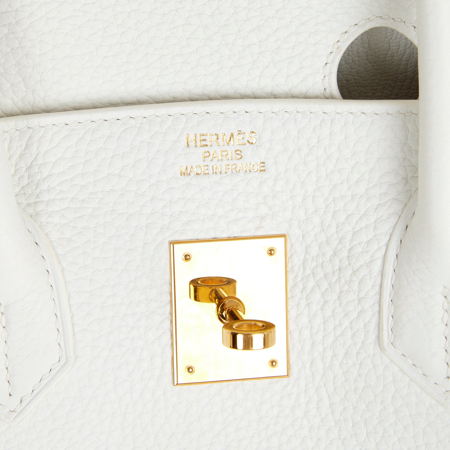 Top Quality HMS Birkin 35 White Clemence Gold Hardware
