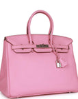 Top Quality HMS Birkin 35 Bubblegum Togo Palladium Hardware