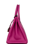 HMS Special Order (HSS) Birkin 35 Rose Pourpre Verso Swift Brushed Palladium Hardware