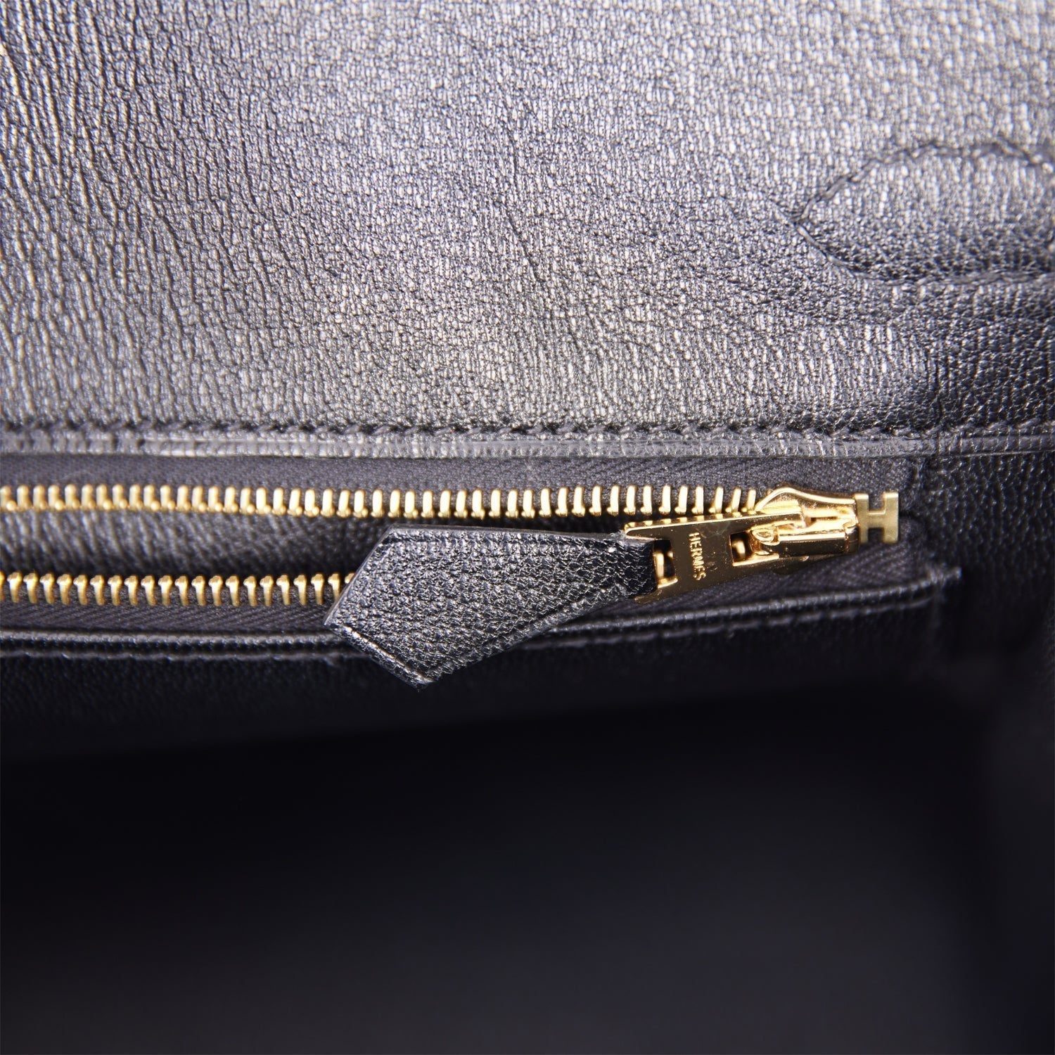 HMS Birkin 25 Black Matte Niloticus Crocodile Gold Hardware