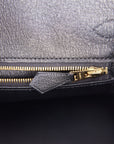 HMS Birkin 25 Black Matte Niloticus Crocodile Gold Hardware