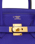 Top Quality HMS Special Order (HSS) Birkin 35 Bleu Electric Verso Clemence Gold Hardware