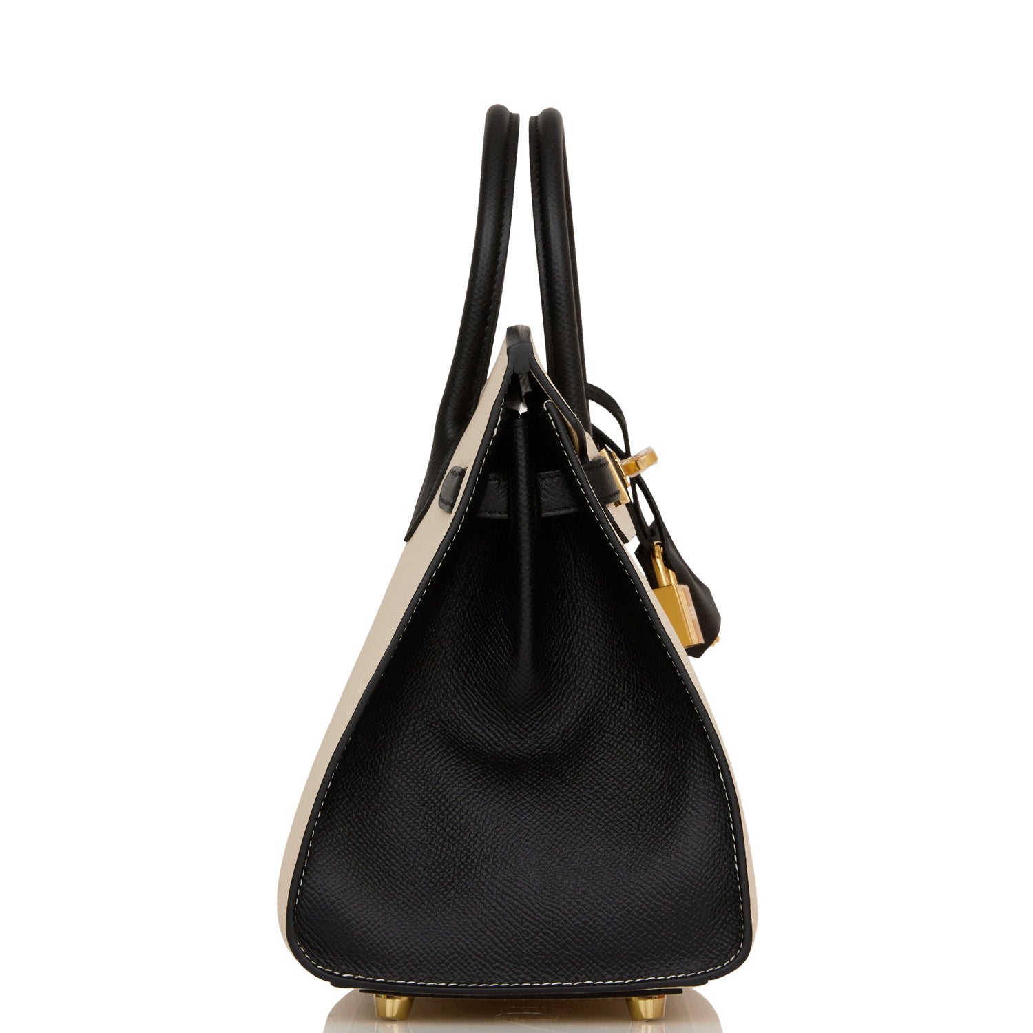 HMS Special Order (HSS) Birkin Sellier 25 Craie and Black Epsom Gold Hardware