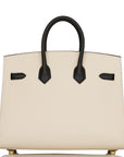 HMS Special Order (HSS) Birkin Sellier 25 Craie and Black Epsom Gold Hardware