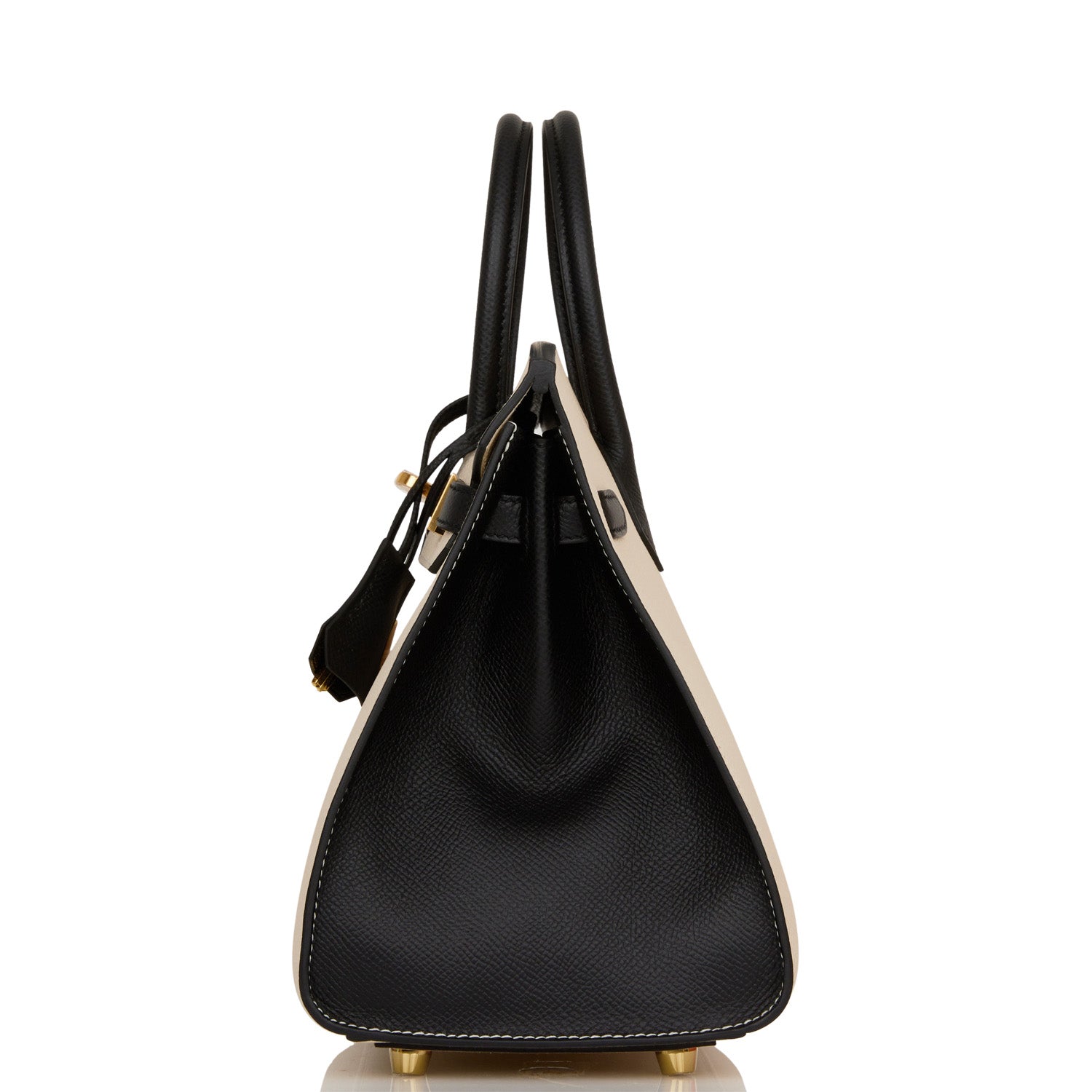 HMS Special Order (HSS) Birkin Sellier 25 Craie and Black Epsom Gold Hardware