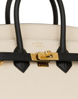 HMS Special Order (HSS) Birkin Sellier 25 Craie and Black Epsom Gold Hardware