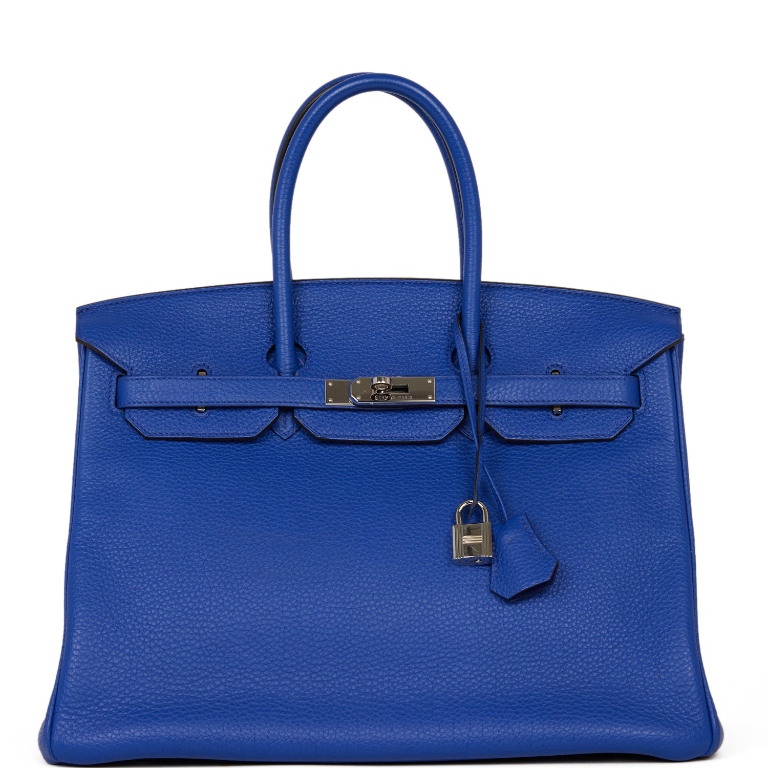 Top Quality HMS Birkin 35 Bleu Electric Togo Palladium Hardware